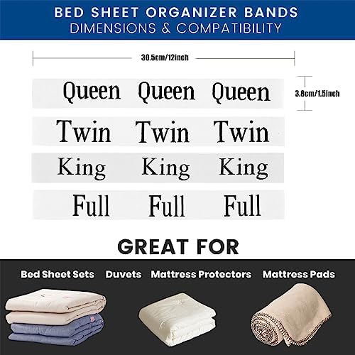 12pcs Elastic Sheet Straps for Bedding Storage