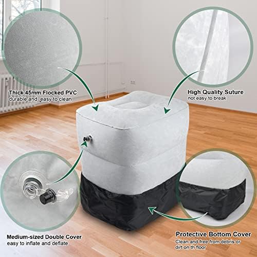 Eschen Inflatable Travel Foot Rest Pillow 2PK Grey