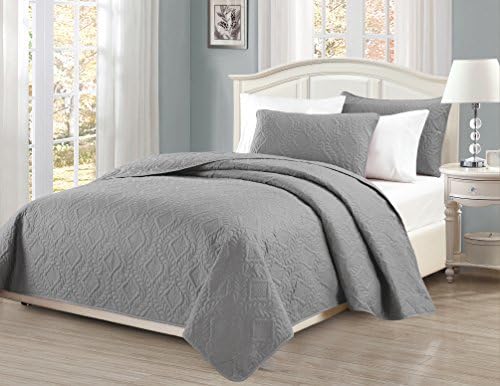 MK Home 3pc KingCal King Diamond Bedspread Cover Set