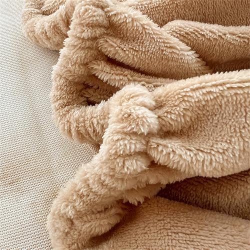 Velvet Fitted Mattress Protector 6-18 Inch Deep Khaki King
