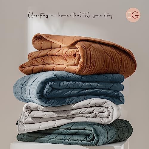 EVERGRACE Velvet Quilt Set 3 Pieces Stormy Blue