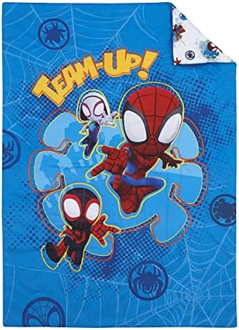 Marvel Spidey Team 4-Piece Toddler Bed Set - Red White Blue