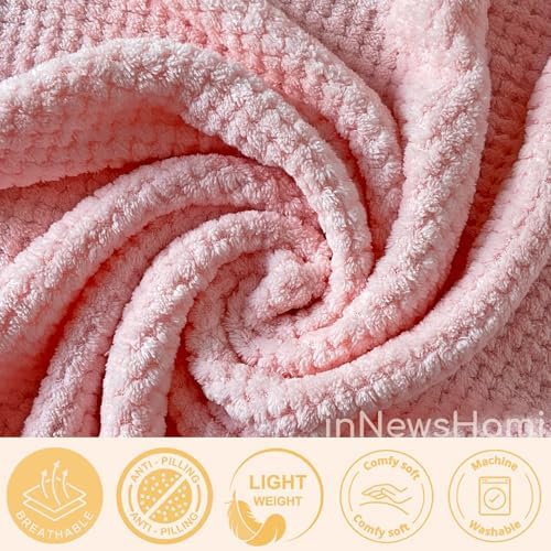 INNEWSHOMI Travel Blanket with Pillow Pink