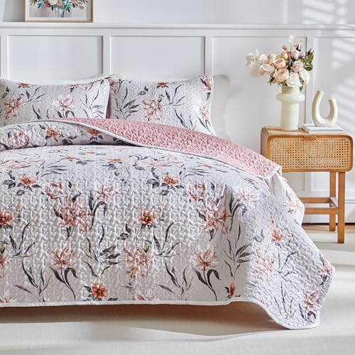 Shxime Floral Quilt Set 3 Pieces Queen Size