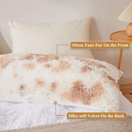 XeGe 20x54 Cow Print Faux Fur Body Pillow Cover