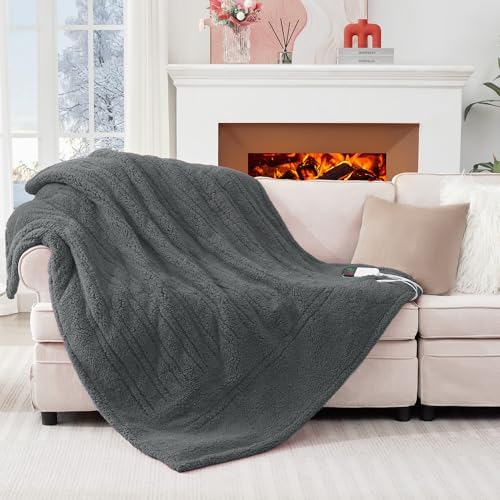 MAXEVE Heated Blanket 50x60 Inch Double Sided Sherpa