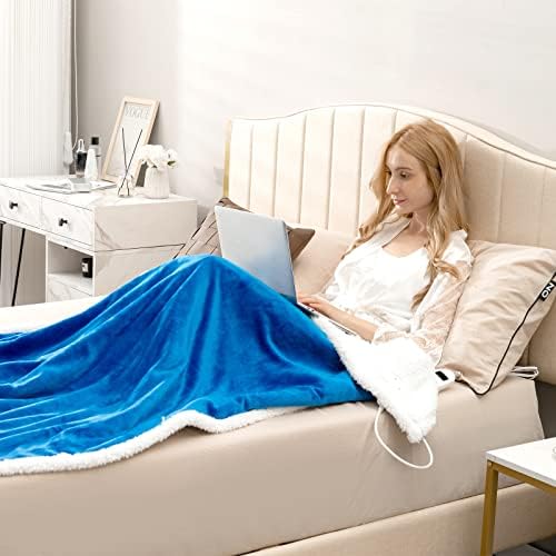 Giantex Heated Electric Blanket Throw with 10 Heat Levels and Auto Shut-Off