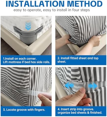 Heavy Duty Bed Sheet Holder Set of 4 for King Queen Mattresses