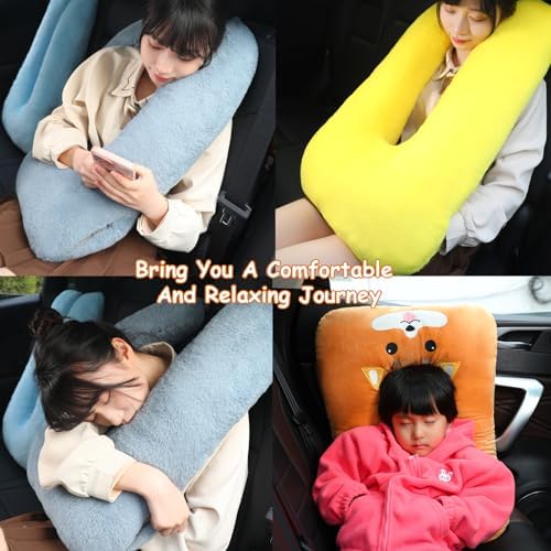 MissSoul Kids Travel Pillow with Hand Muff and Cartoon Design