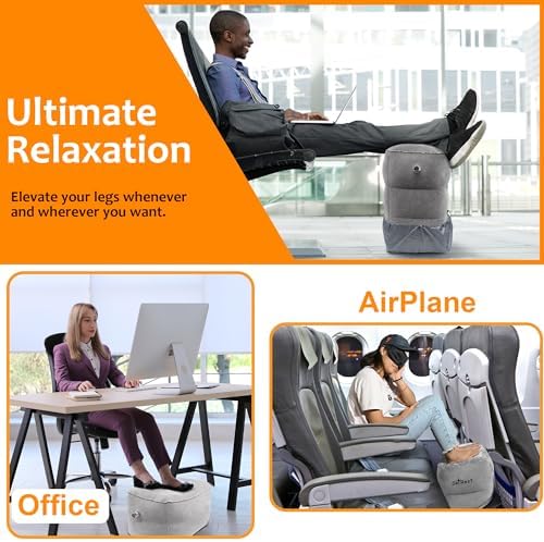 Skyrest Inflatable Foot Rest Pillow - Adjustable Leg Support for Travel