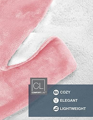 Comfort Lab Reversible Flannel Sherpa Blanket - Blush