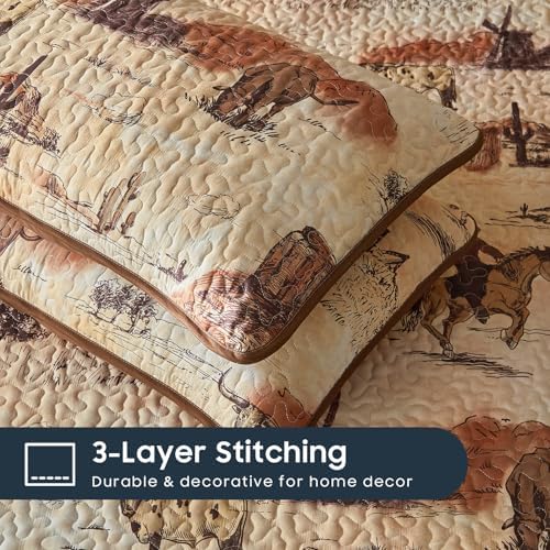 Wake In Cloud Western Quilt Set - King 3-Piece
