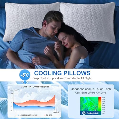 Seyfote Cooling Pillows Set of 2 Shredded Memory Foam 20 x 26