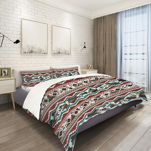 ZFRXIGN Boho Aztec Duvet Cover Set King Size 3 Piece