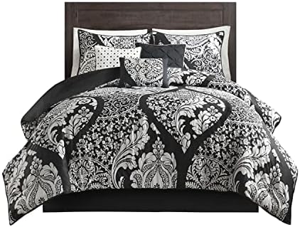 Madison Park Vienna Cotton Comforter Set 7 Piece Black