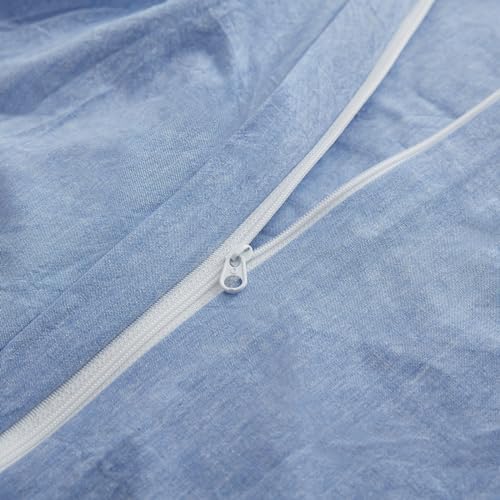 LOVQUE Light Blue Duvet Cover Set Full Size