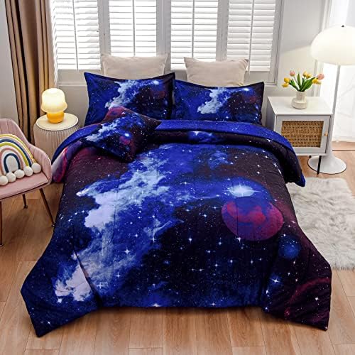 A Nice Night Galaxy 6Pcs Comforter Set for Kids Adults