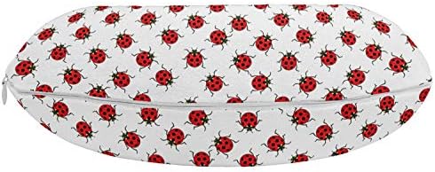 Ambesonne Ladybugs Travel Pillow with Zippered Cover