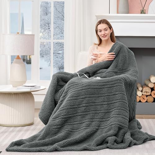 MAXEVE Heated Blanket 50x60 Inch Double Sided Sherpa