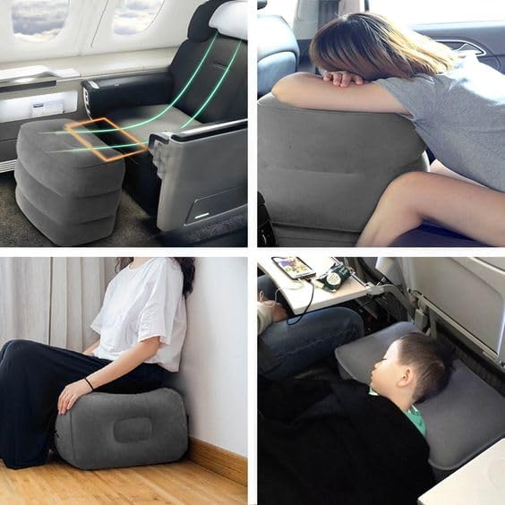 Travel Footrest Pillow with Pump for Kids and Adults