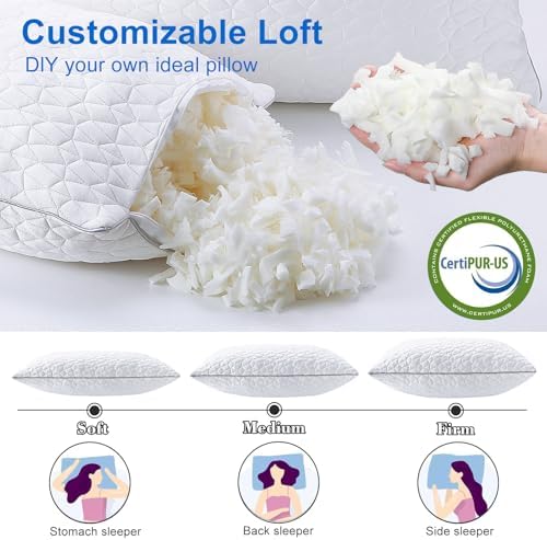 Seyfote Cooling Pillows Set of 2 Shredded Memory Foam 20 x 26