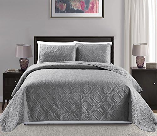 MK Home 3pc KingCal King Diamond Bedspread Cover Set