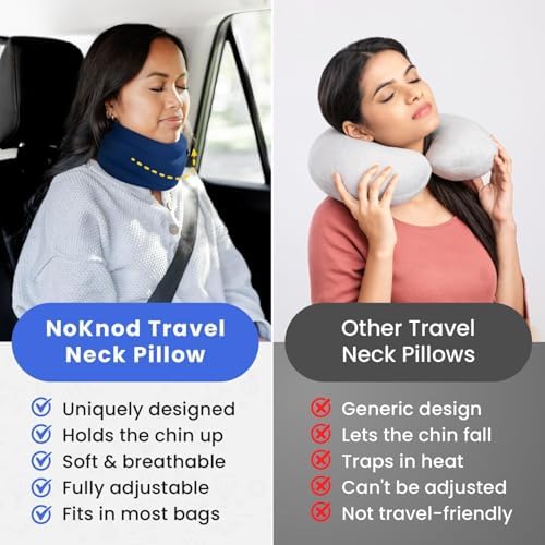 NoKnod Travel Neck Pillow - Adjustable Comfortable