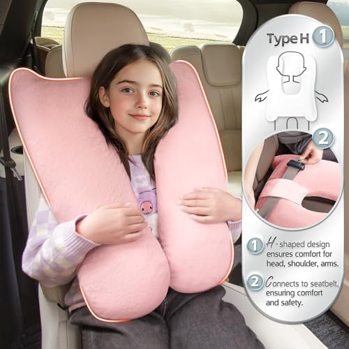 MAGIC ELEPHANT Travel Pillow for Kids and Adults Pink 1