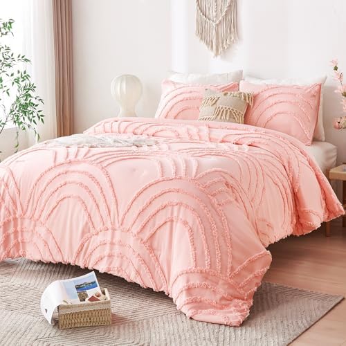 ENJOHOS Pink TwinTwin XL Comforter Set with Rainbow Design 1