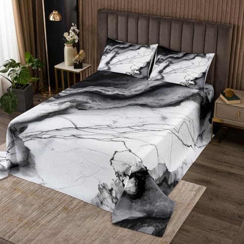 Manfei Marble Print Bedspread Twin Size 68x90