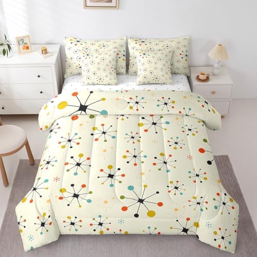 Modern Mid Century Bedding Set 7pcs Retro Comforter Set