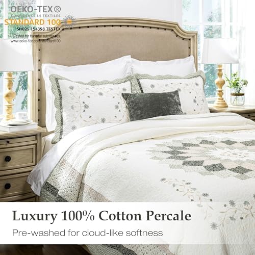 ELEGANT LIFE HOME All-Season Cotton Quilt Set 3-Piece