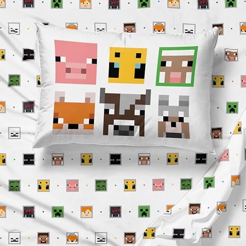 Sunny Side Up Minecraft Creeper Animals Twin Sheet Set 3 Piece