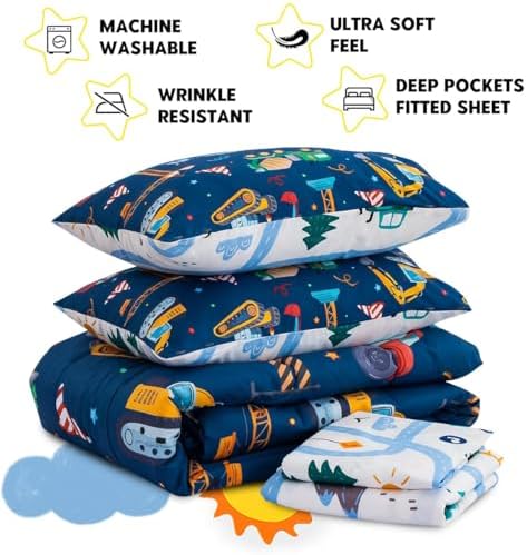Holawakaka Cartoon Truck Comforter Set Twin Size