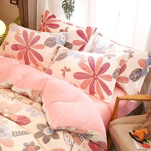 MorroMorn Plush Pillow Covers Blooming Flowers Set of 2