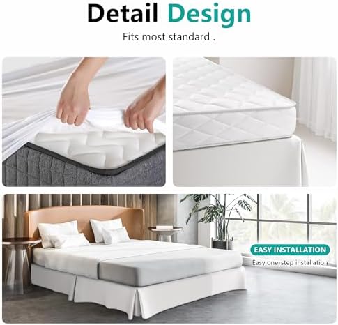 WVM Soft Quadruple Pleated Bed Skirt for Queen Bed