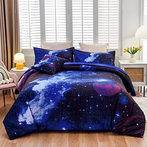 A Nice Night Galaxy 6Pcs Comforter Set for Kids Adults