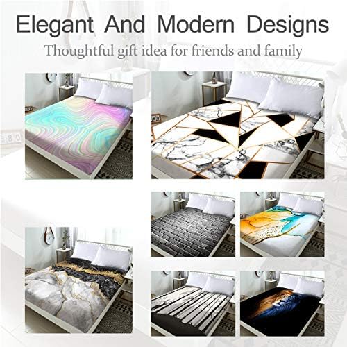 BlessLiving Twin XL Fitted Sheet with Cat Butterfly Pattern