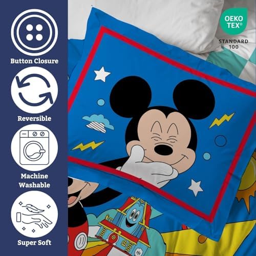 Jay Franco Disney Mickey Mouse Duvet Cover Set Twin Super Soft