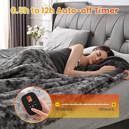 WOOMER Heated Blanket with 10 Heat Levels