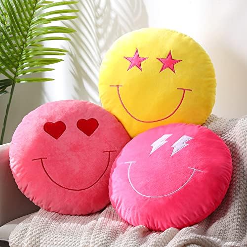 3 Pcs 16 Inch Emoticon Cushion Plush Pillow with Embroidery