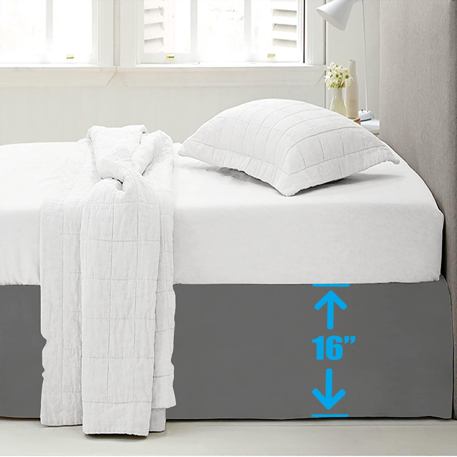 LDC LUX DECOR QUEEN BED SKIRT 16 INCH DROP