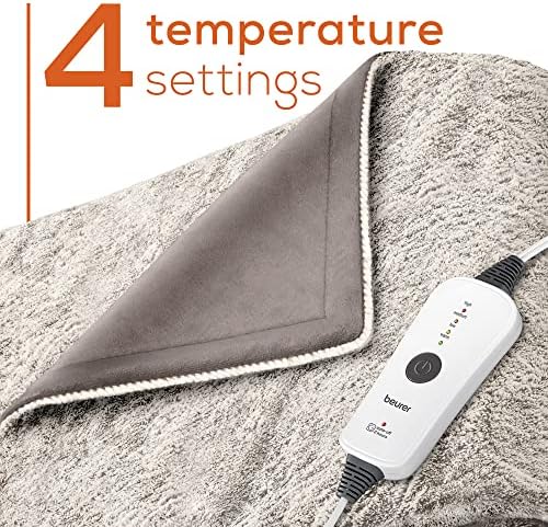 Beurer HD71N Heated Throw Blanket with 4 Temperature Settings