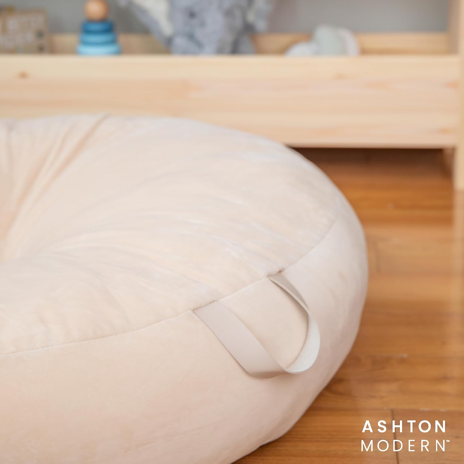 Ashton Modern 32 inch Cream Floor Cushion for Kids