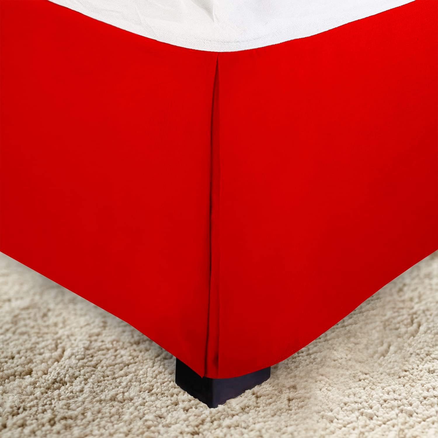 Elegant Comfort Queen Bed Skirt - 1500D Microfiber Valentine Red