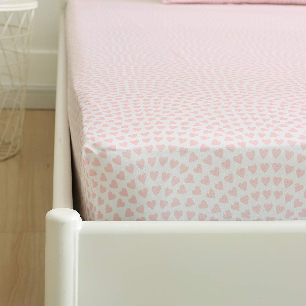 Vonty Kids Full Pink Heart Printed Sheet Set 1