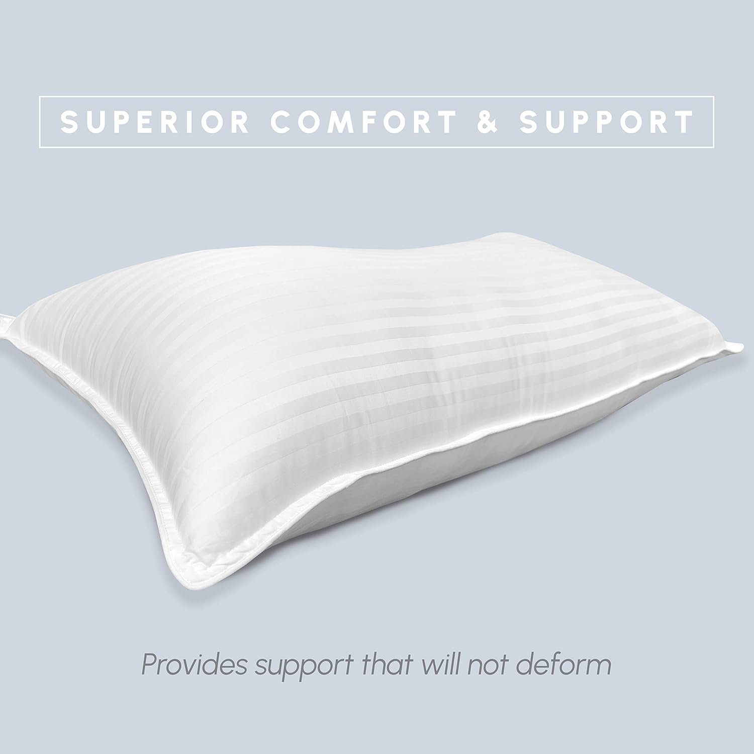 Elegant Comfort 100 Cotton Shell Stripe Hotel Pillows 2-Pack