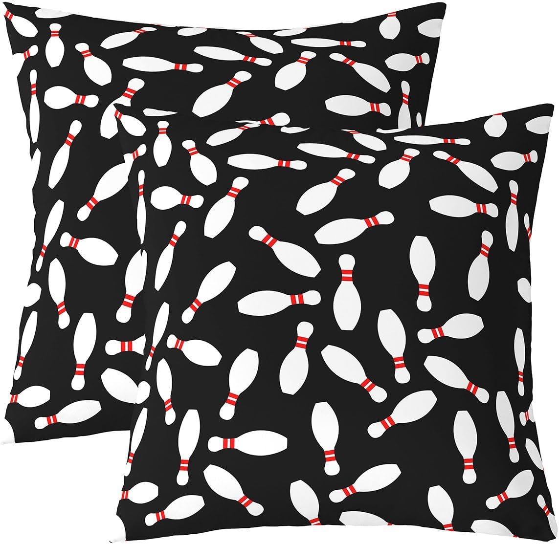 Jejeloiu 16x16 Bowling Pillow Covers Set of 2 Black