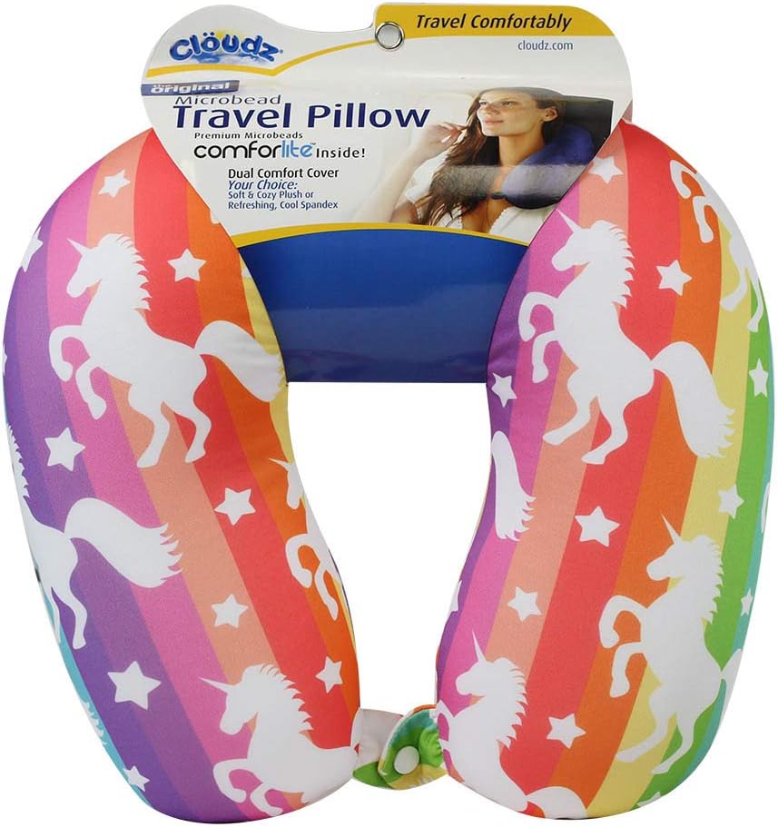 Cloudz Patterned Microbead Travel Pillow - Unicorn