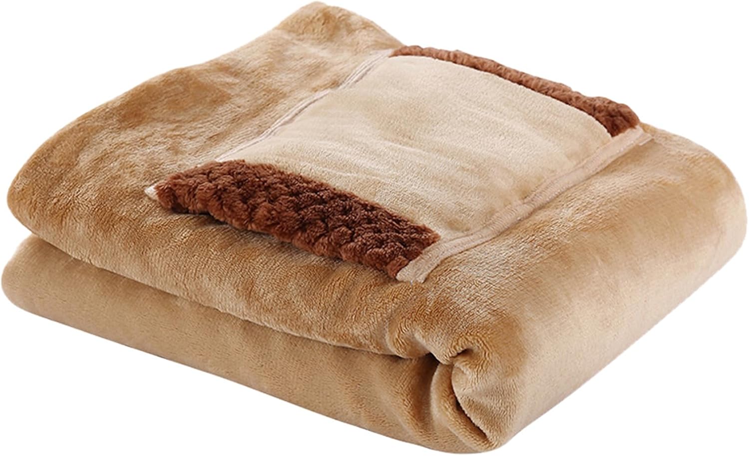 LuxeOne USB Flannel Electric Blanket - 55C Warm Throw for Home Office Travel